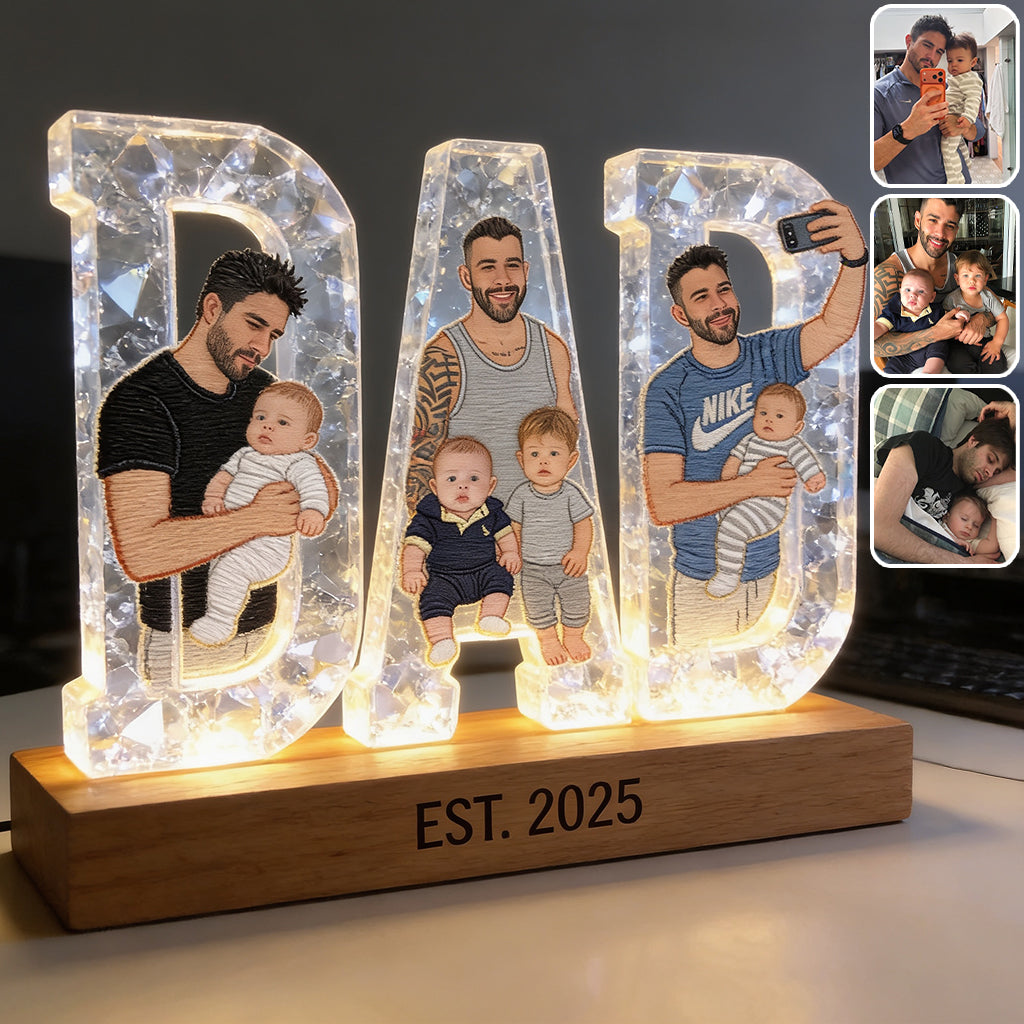 Best Dad Ever - Personalized Father Shaped Led Night Light