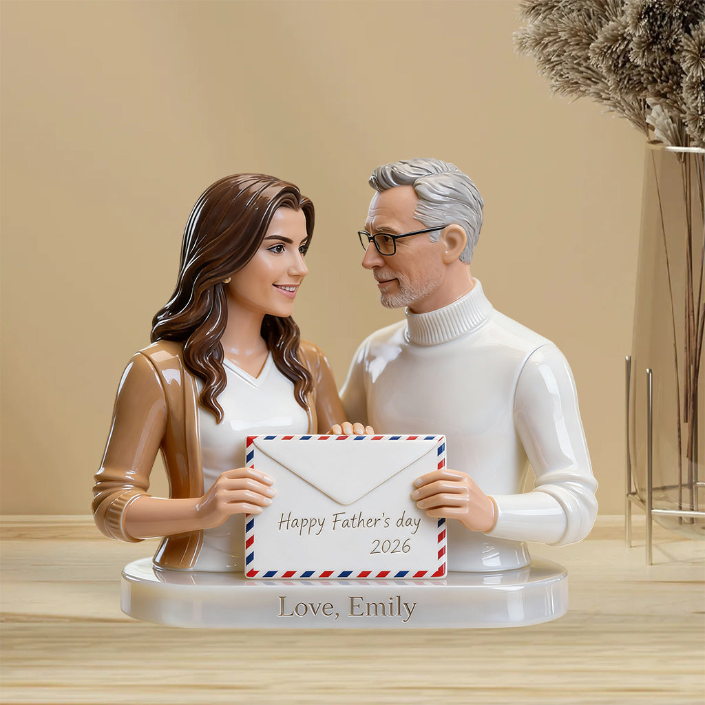 Letter For Dad Papa - Happy Father's Day - Personalized Father Custom Shaped Acrylic Plaque
