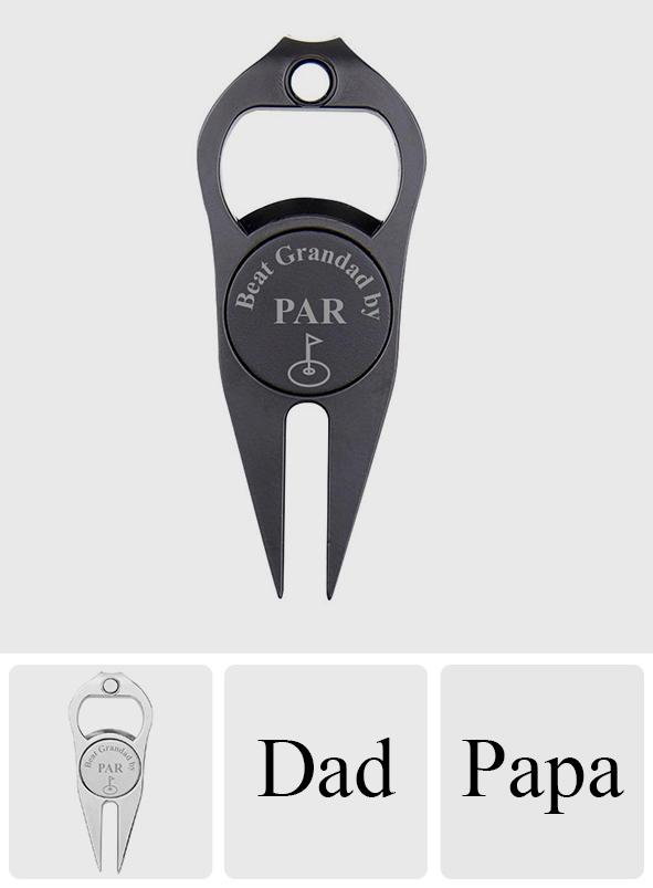 Best Dad/ Grandad/ Papa... By Par Bottle Opener - Golf gift for dad, him, boyfriend, husband, grandpa - Personalized Golf Fork Ball Marker