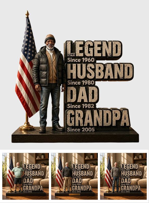 Legend Husband Dad Grandpa, Father's Day Gift - Personalized Grandpa Custom Shaped Acrylic Plaque