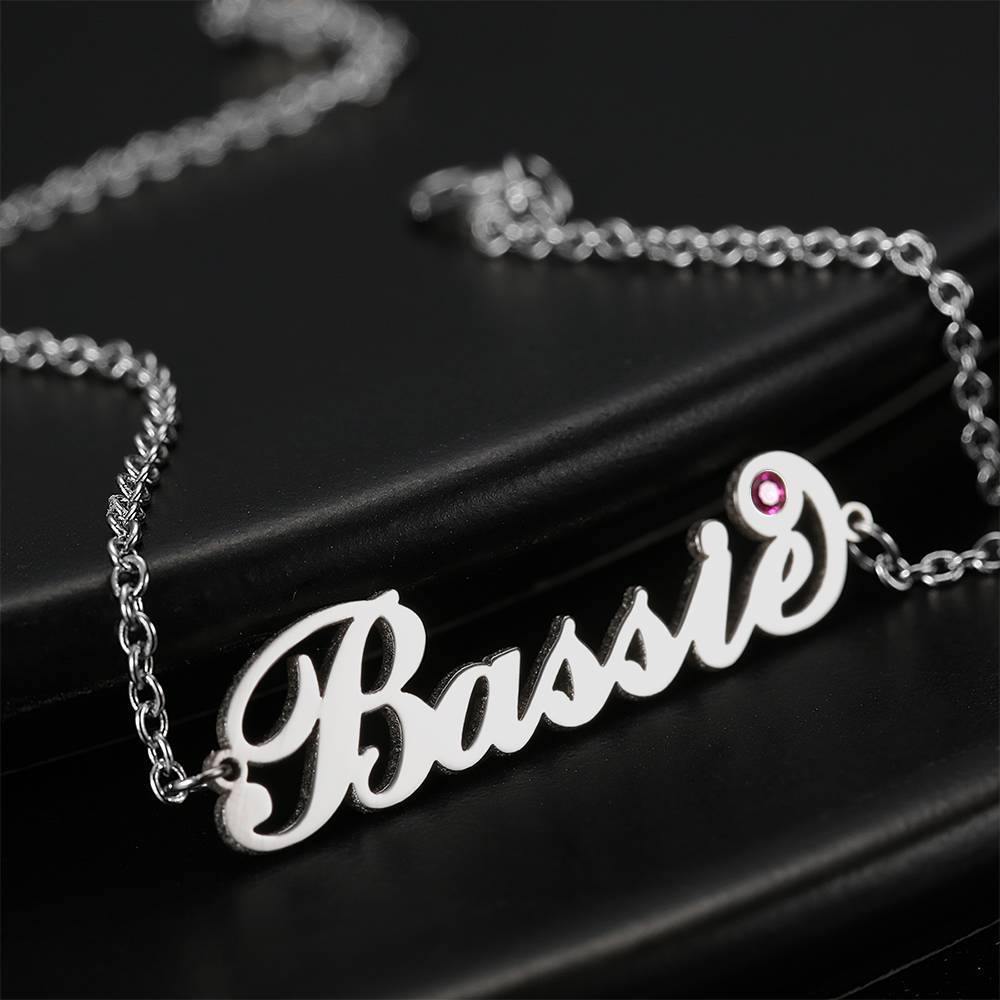 Any Name - Personalized Name Bracelet with Custom Birthstone