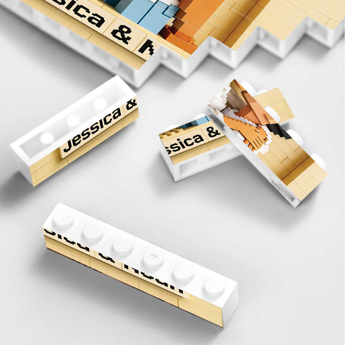 Custom Any Photo - Personalized Couple One-sided Vertical Rectangle Building Brick Blocks