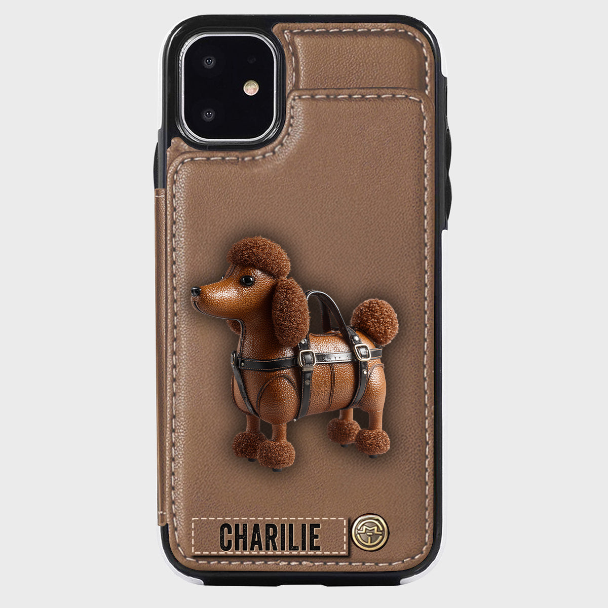 Cute Poodle - Personalized Dog Wallet Phone Case