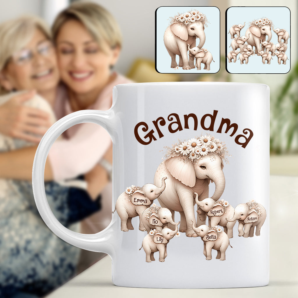 Cute Elephant - Personalized Grandma Mug