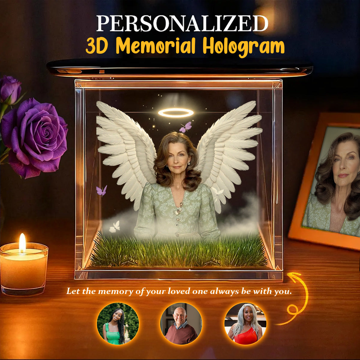 Custom Any Photo Always With You - Personalized Memorial 3D Memory Box