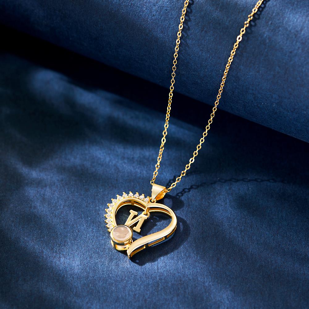 Gift for who lost a loved one - Personalized Letter Heart Projection Charm