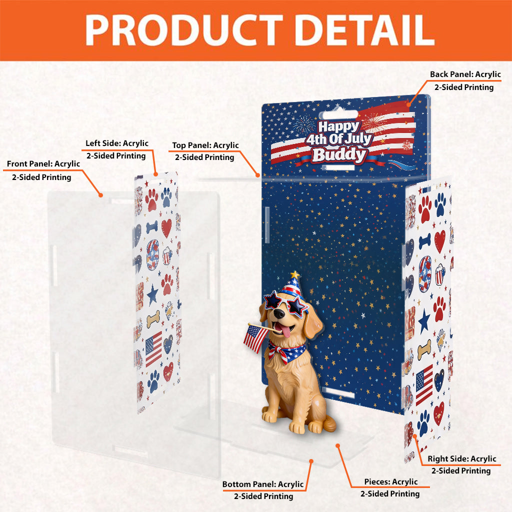 Celebrate 4th Of July With Pets - Personalized Dog Acrylic Display Box