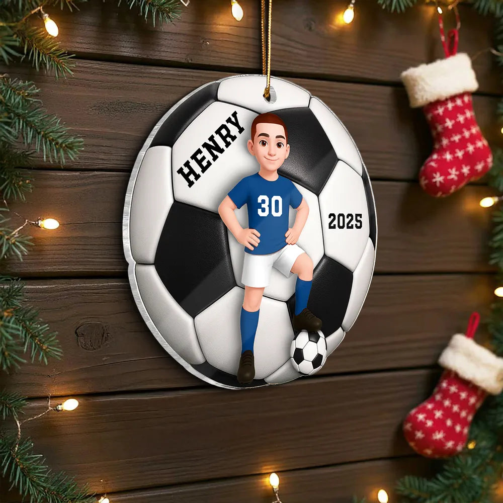 Soccer Acrylic Ornament with Dynamic Design – A Thoughtful Gift for Sports Fans and Kids