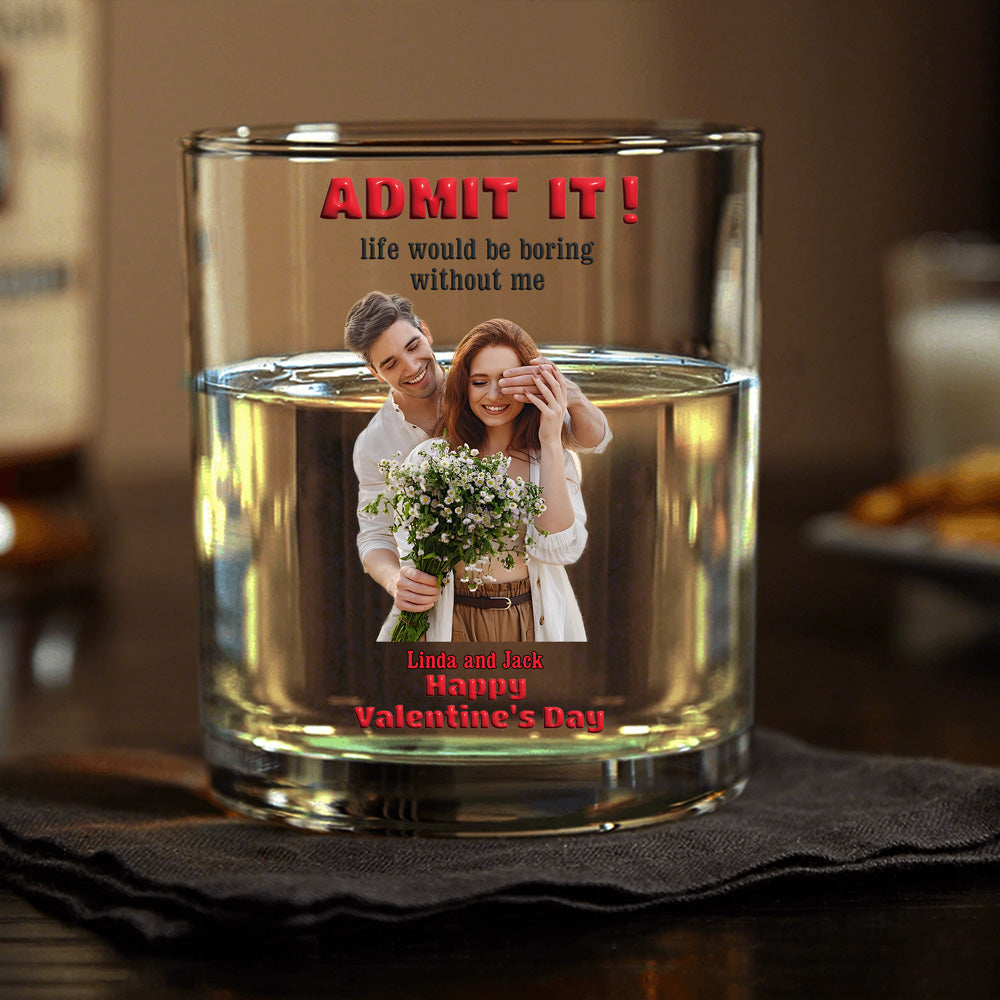 Personalized Valentine’s Day Glass Cup – Romantic Gift for Couples