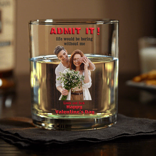 Personalized Valentine’s Day Glass Cup – Romantic Gift for Couples