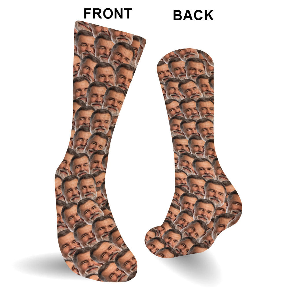 Customizable Printed Face - Personalized Step Dad Socks