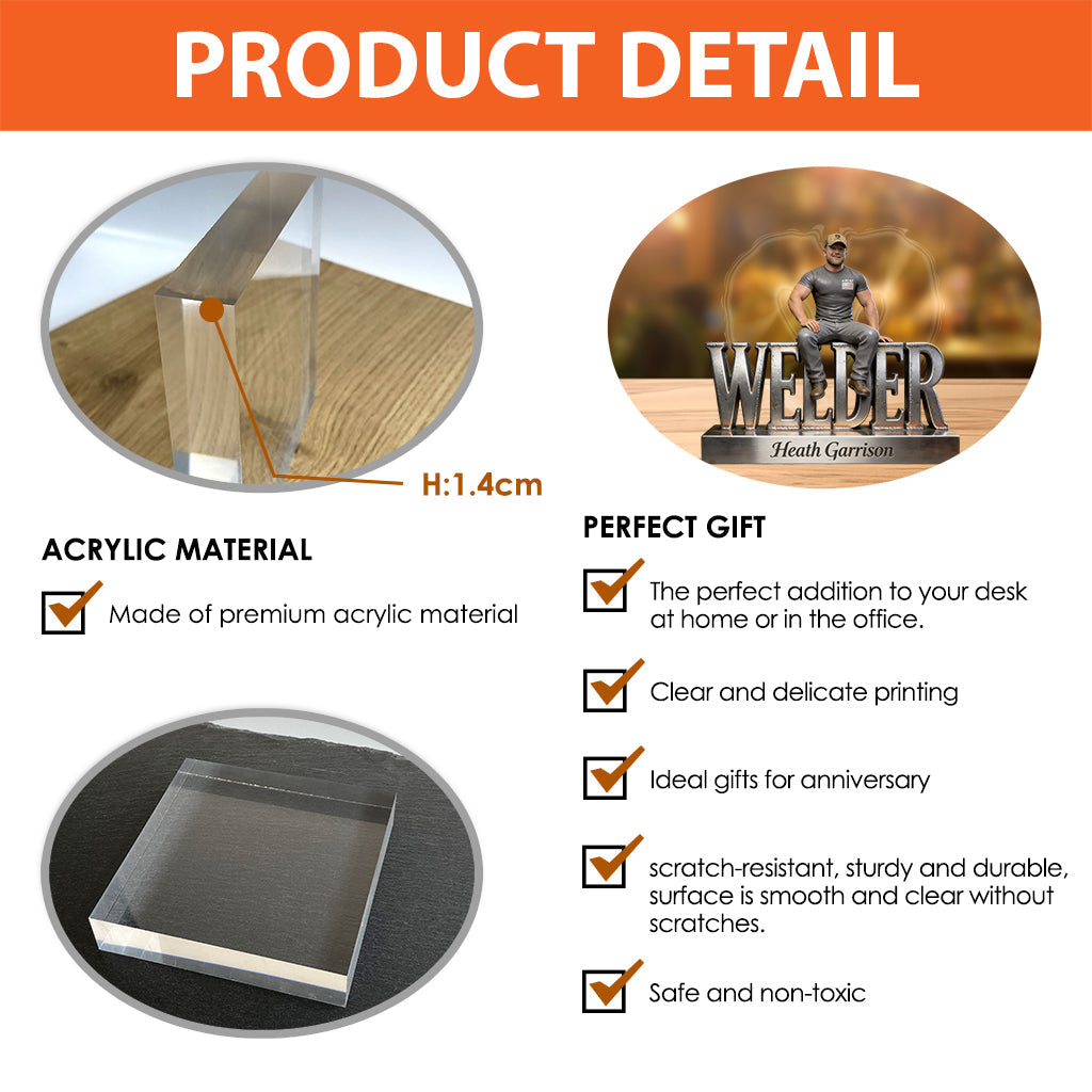 Custom Any Photo - Personalized Welder Custom Shaped Acrylic Plaque