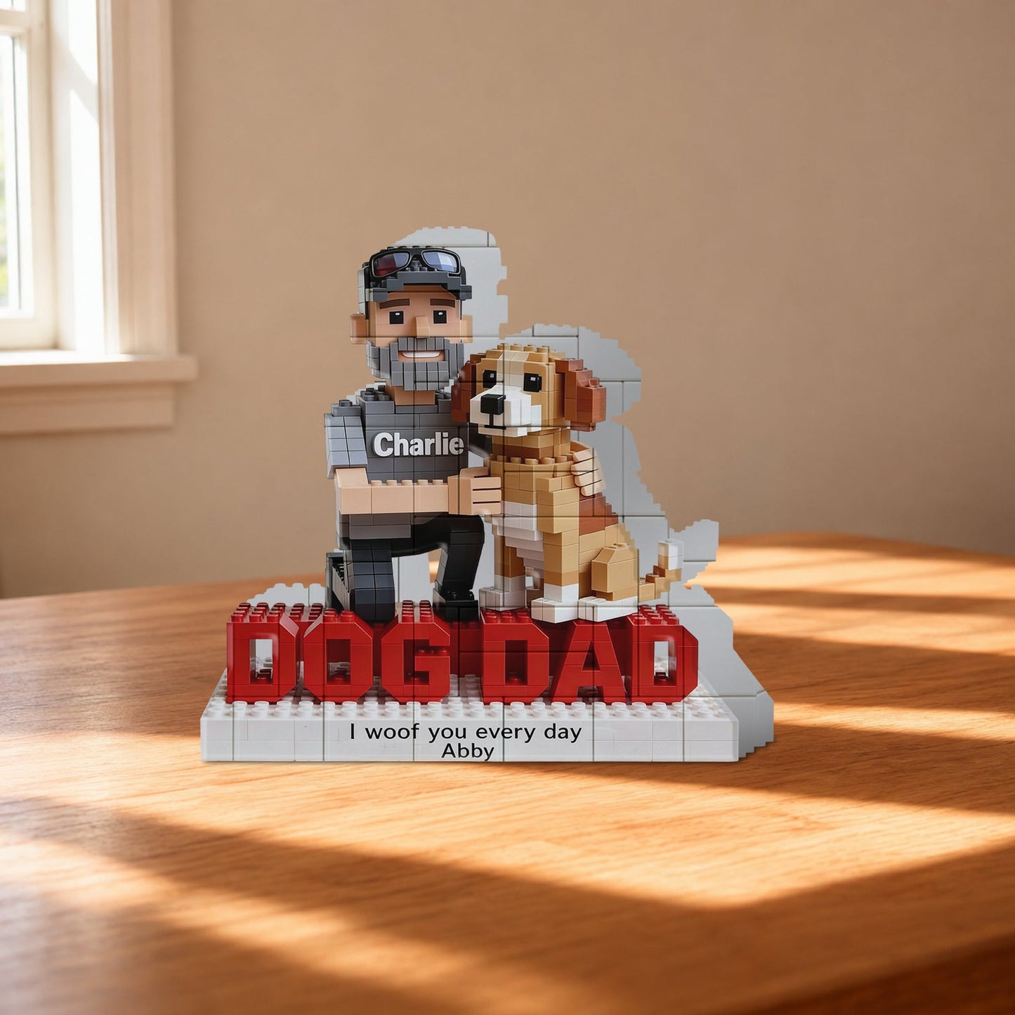 Gift For Dog Dad - Personalized Dog Shaped Building Blocks