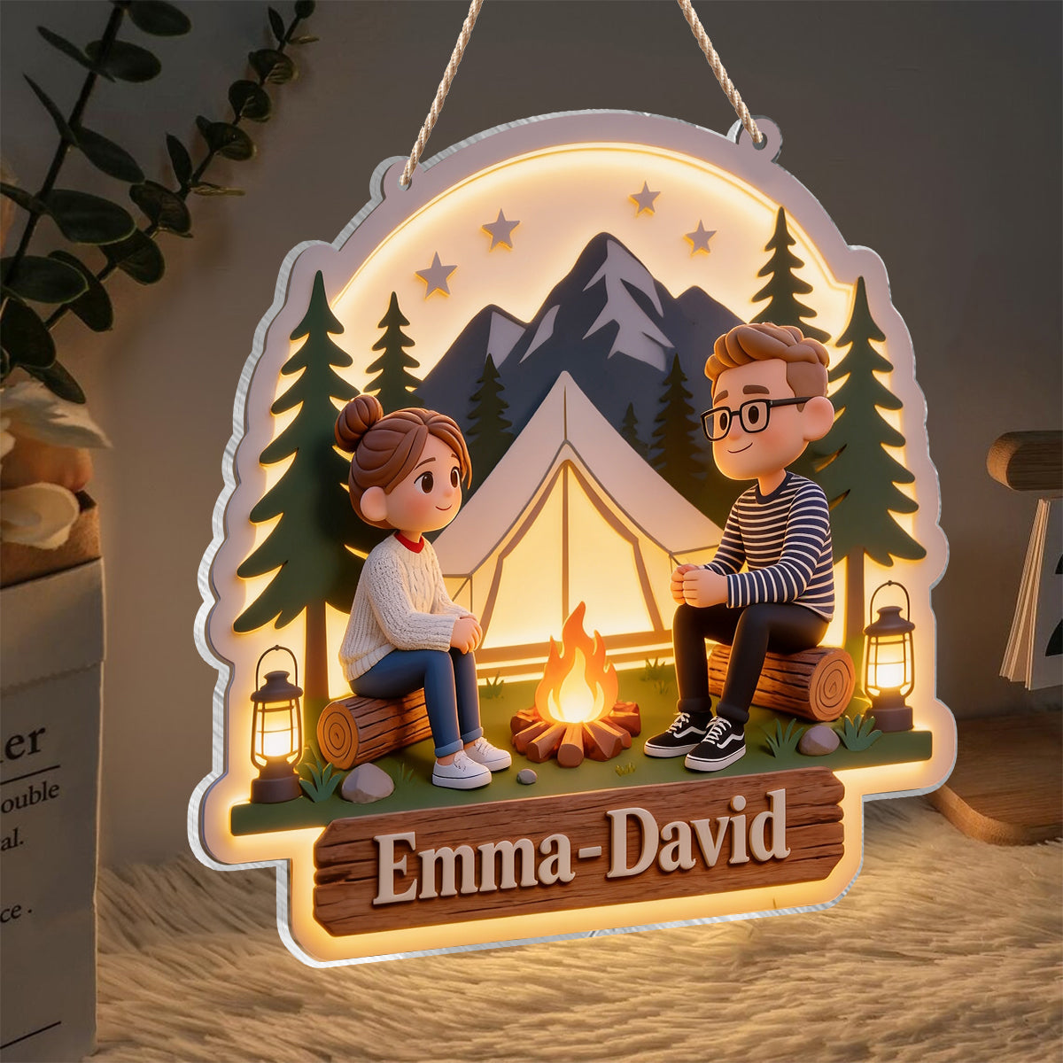 Camping Partners For Life - Personalized Camping LED Light Acrylic Sign