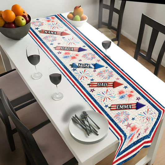 Happy 4th Of July - Personalized Independence Day/ 4th of July Table Runner