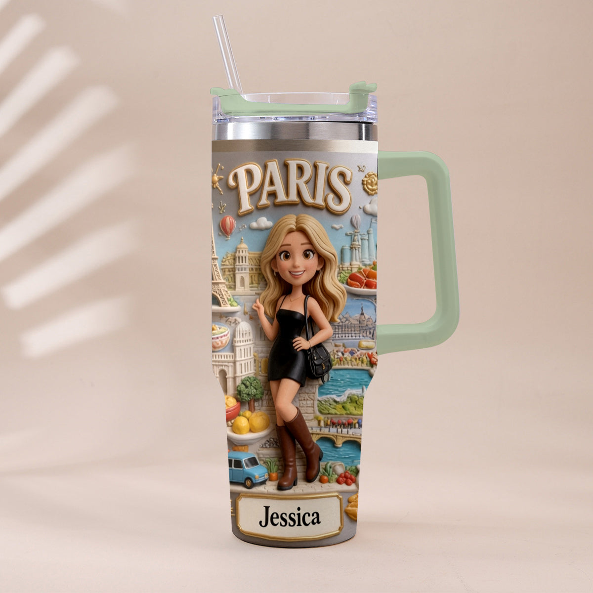 Just A Girl Who Loves Travelling - Personalized Travelling Tumbler With Handle