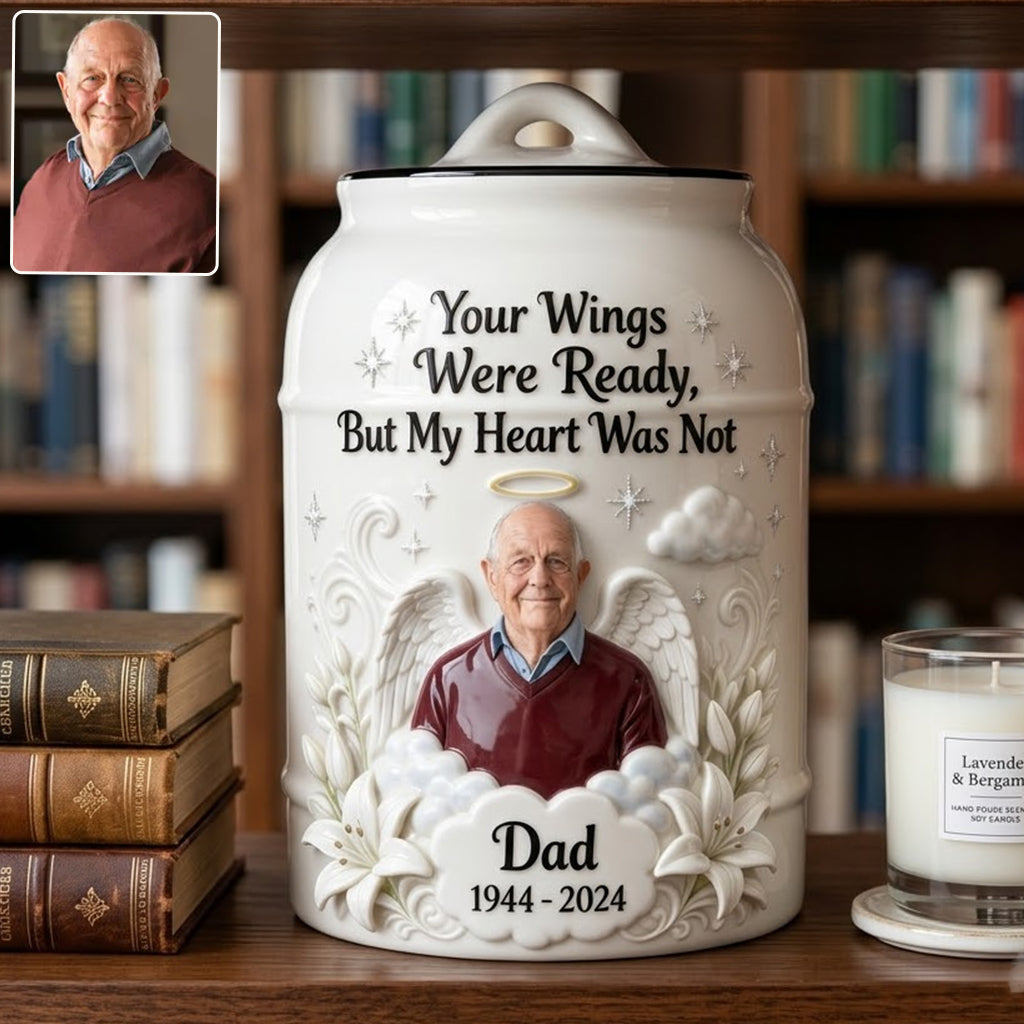 Custom Made Ceramic Urn From Any Photo - Personalized Memorial Urn