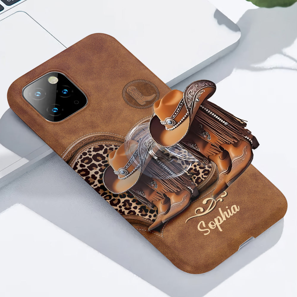 Cowgirl Boots - Personalized Cowgirl Full Print Phone Case