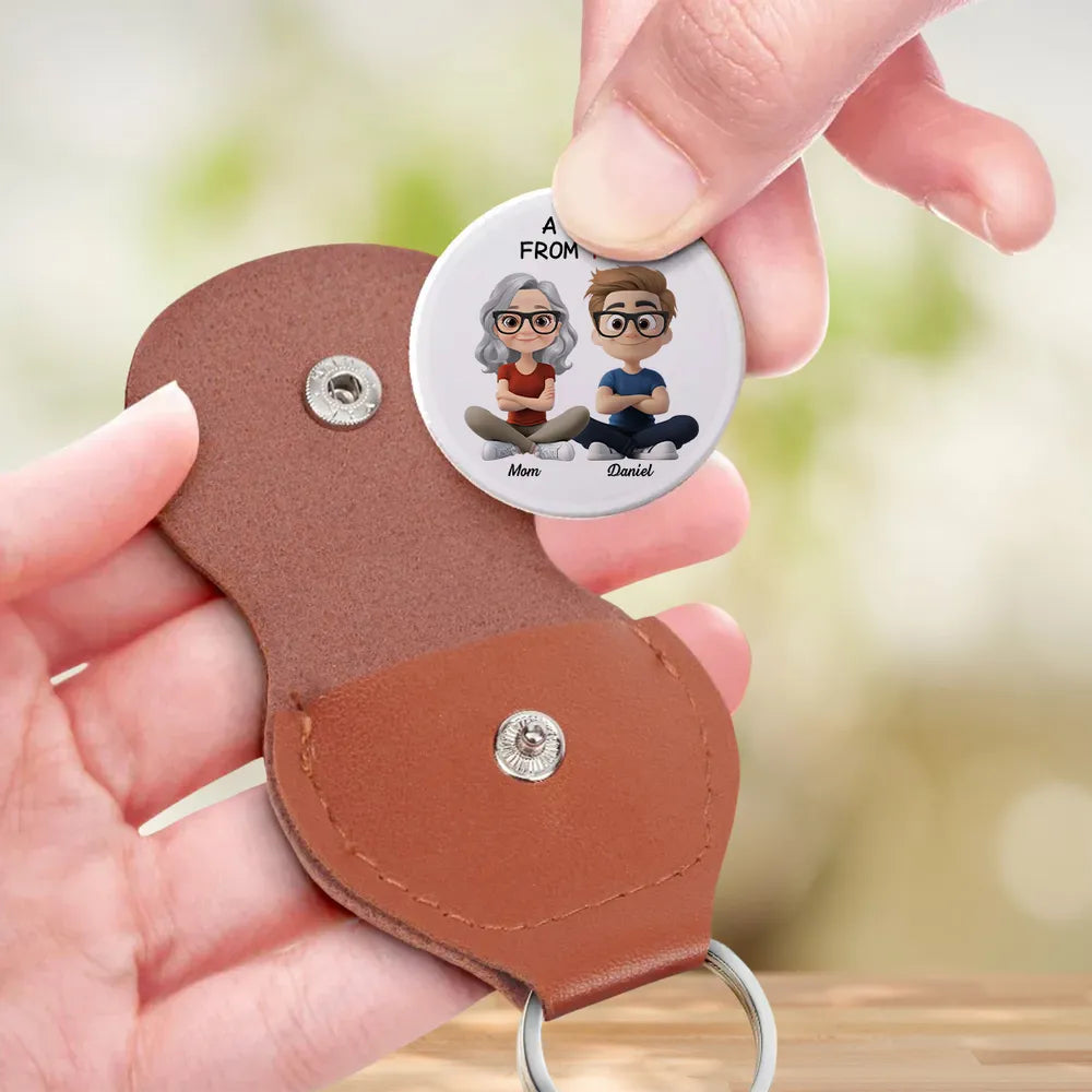 Personalized Pocket Hug for Mom & Son, Cute Cartoon Keepsake Gift for a Heartwarming Reminder