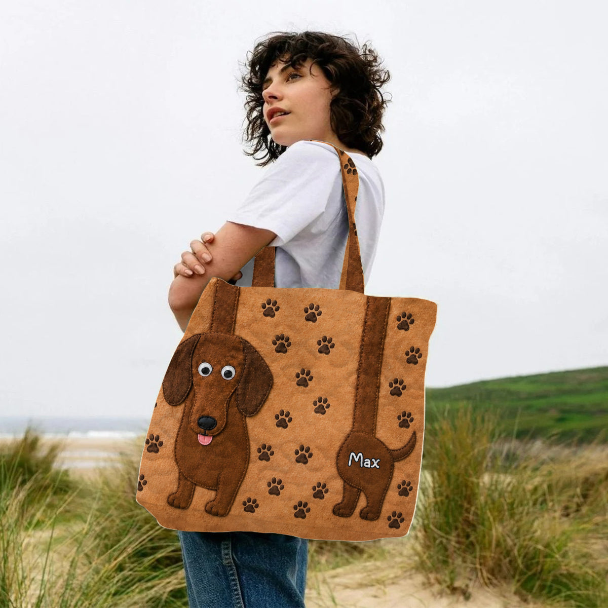 Funny Dog Lovers Gift - Personalized Dog Quilted Tote Bag