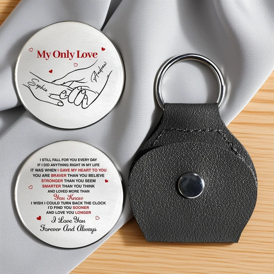 Personalized Pocket Hug with Hand-Holding Sketch My Only Love Romantic Keepsake Unique Gift for Wife or Girlfriend