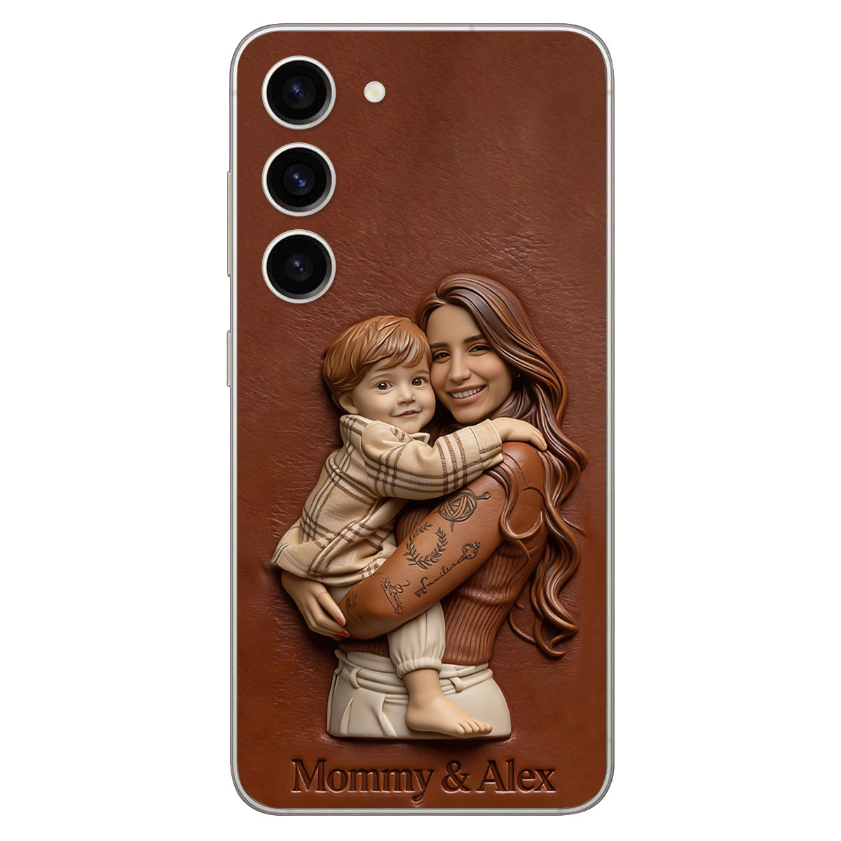 Custom Any Photo Gift For Mom, Grandma - Personalized Mother Leather Phone Case