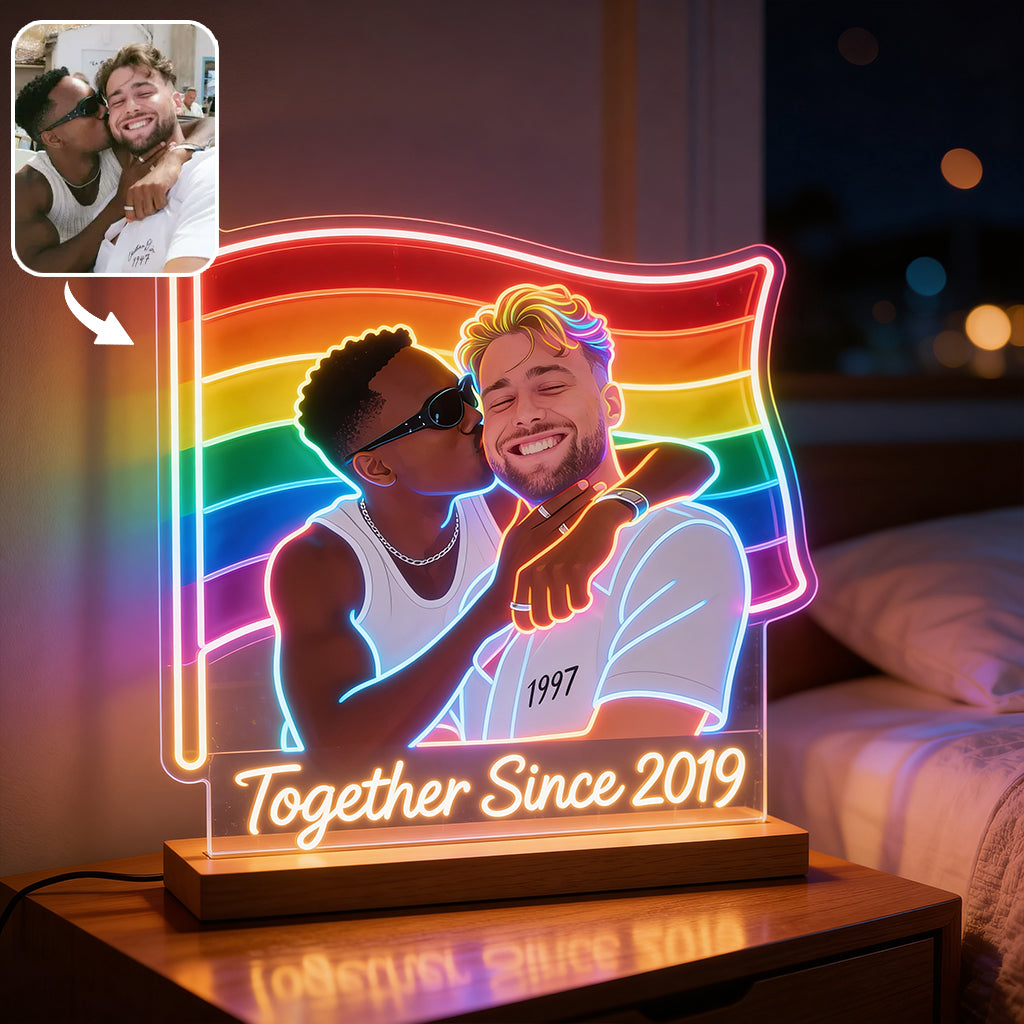 Custom Any Photo - Personalized LGBT Support Shaped Led Night Light