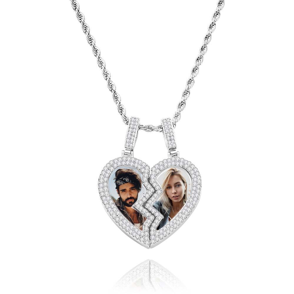 I Love You Forever - Personalized Couple Black Filter Photo Necklace