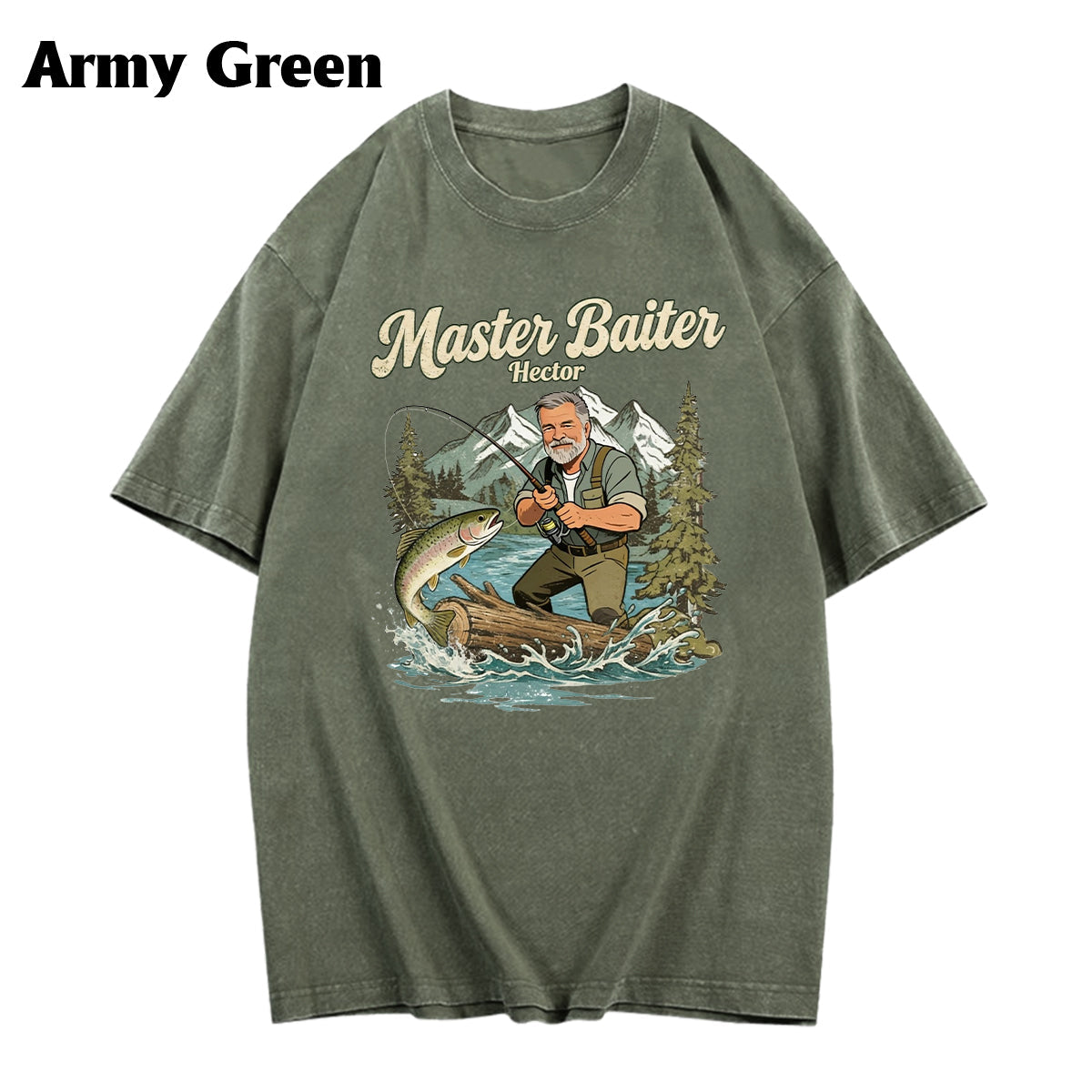 Custom Fishing Shirt For Dad/ Husband/ Son... - Personalized Fishing Washed T-Shirt