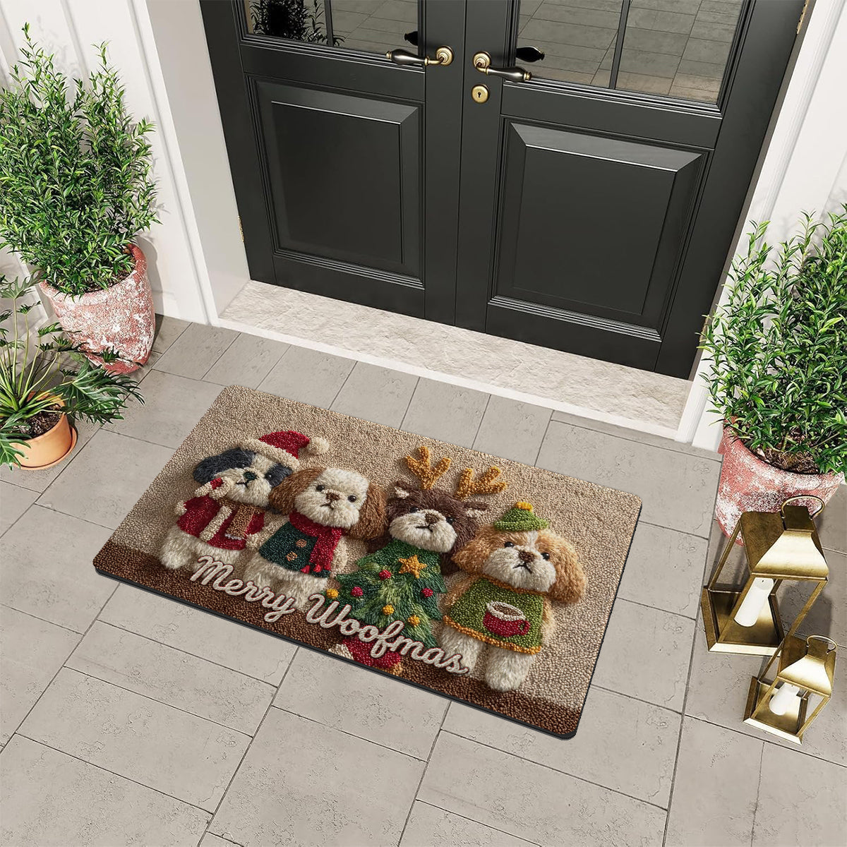 Christmas Dog - Personalized Dog Non-Slip Tufted Rug