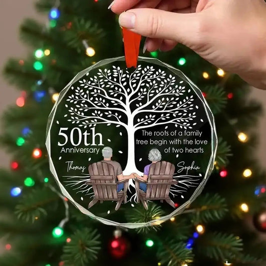 Crystal Ornament for Wedding Anniversary, Under the Family Tree, Symbol of Love, Gift-Ready Keepsake