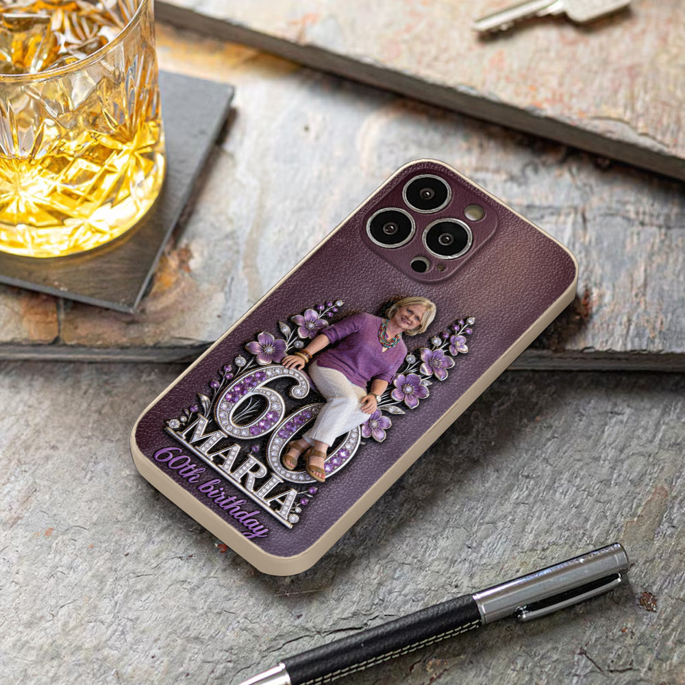 Custom Any Photo Perfect Gift For Mom, Grandma - Personalized Birthday 3D Embossed Leather Phone Case
