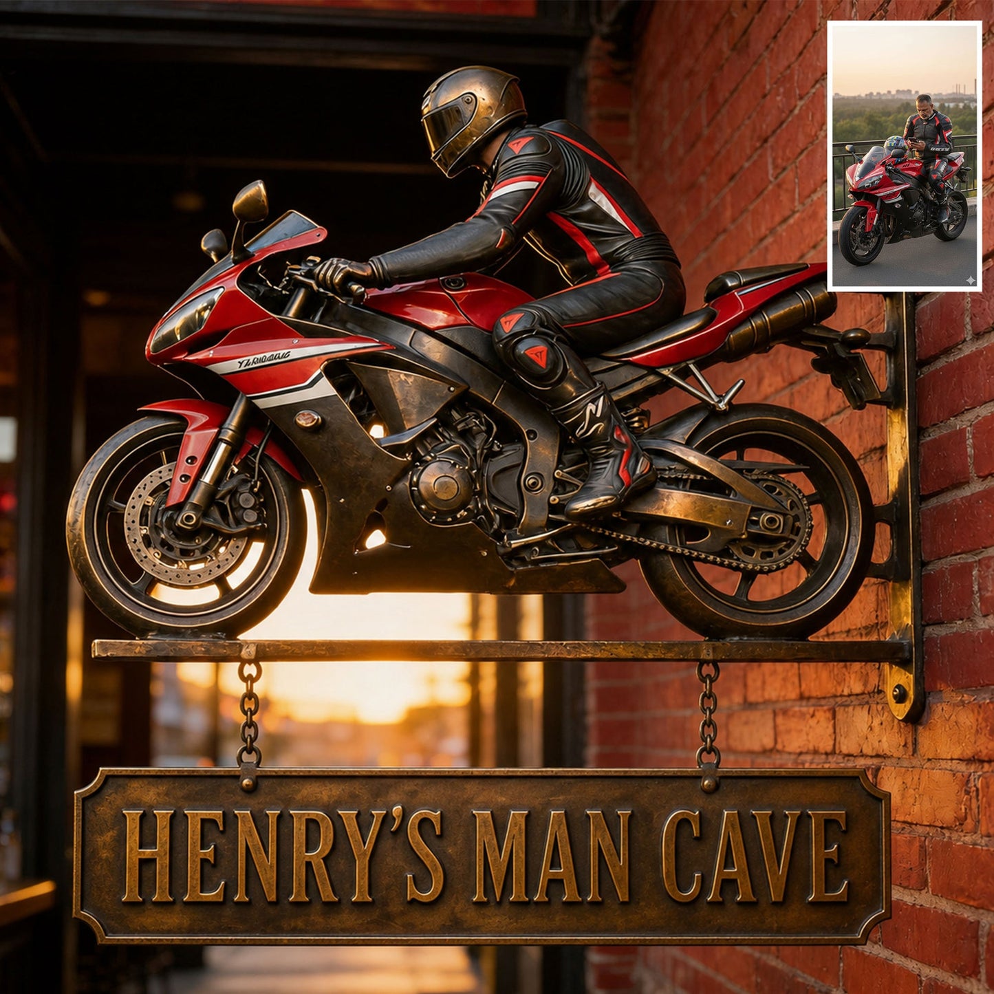 Born To Ride - Personalized Biker Wooden Wall Mount Sign