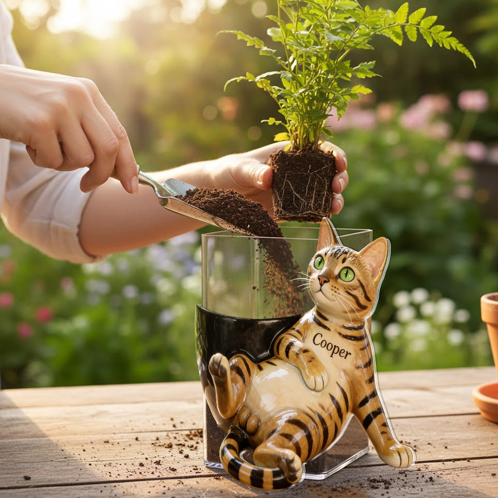 Custom Any Photo - Personalized Cat Acrylic Pot