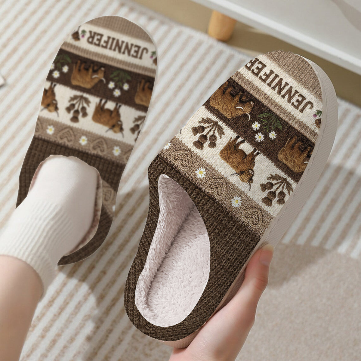 Farm Life - Personalized Highland Cow Slippers