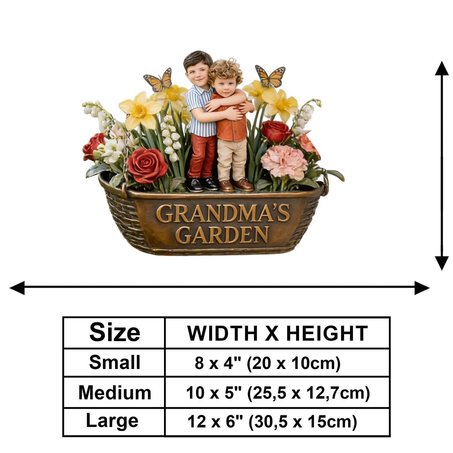 Custom Any Photo My Beautuful Garden - Personalized Grandma Wooden Wall Mount Sign