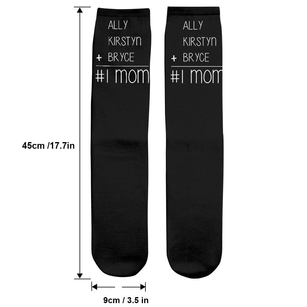 #1 Dad - Gift for dad, grandma, grandpa, mom, uncle, aunt - Personalized Socks