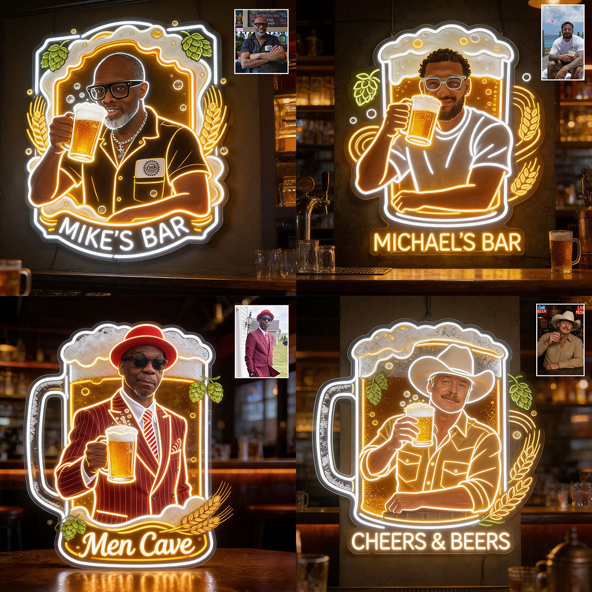 Cheers & Beers, Bar Decoration - Personalized Beer Neon LED Light Sign