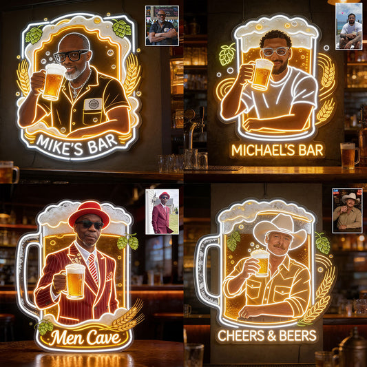 Cheers & Beers, Bar Decoration - Personalized Beer Neon LED Light Sign
