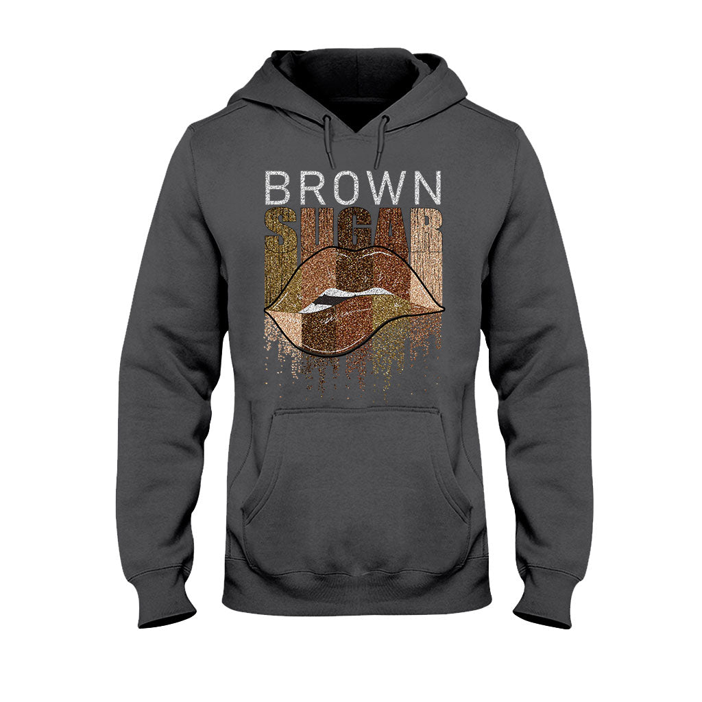 Brown Sugar - African American T-shirt and Hoodie With Faux Glitter Print 1121