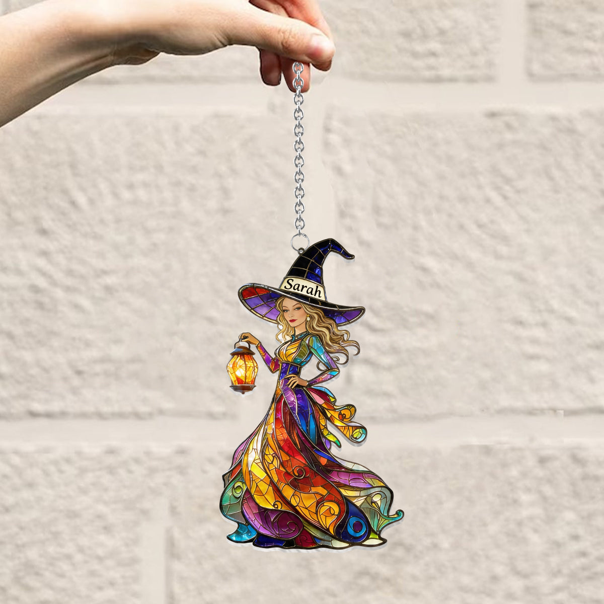 Custom Any Photo - Personalized Witch Window Hanging Suncatcher Ornament