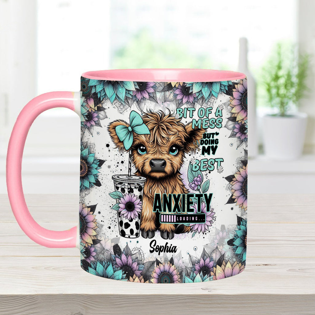 Bit Of A Mess But Doing My Best - Personalized Accent Mug