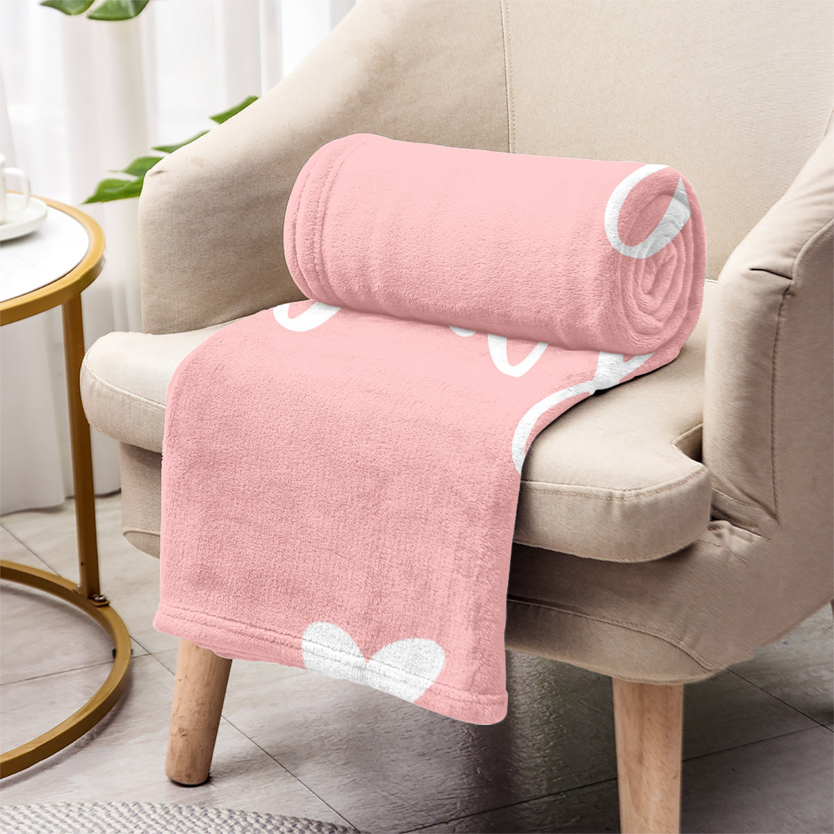 Custom Name Heart Pattern - Personalized Bestie Blanket