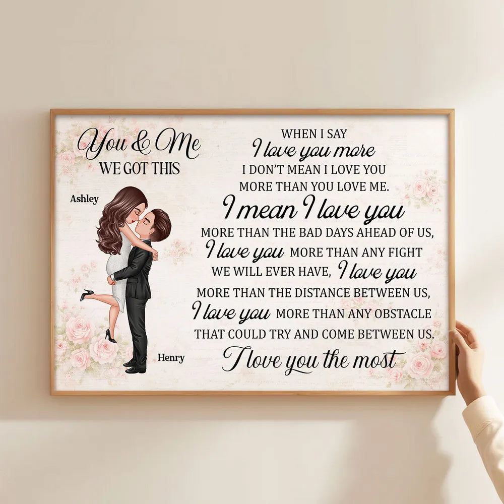 Personalized Couple Quote Poster You & Me We Got This Romantic Wall Art Unique Gift for Couple