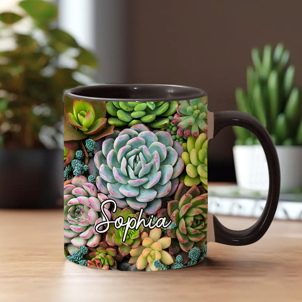Beautiful Cactus Succulents Plants - Personalized Cactus Accent Mug
