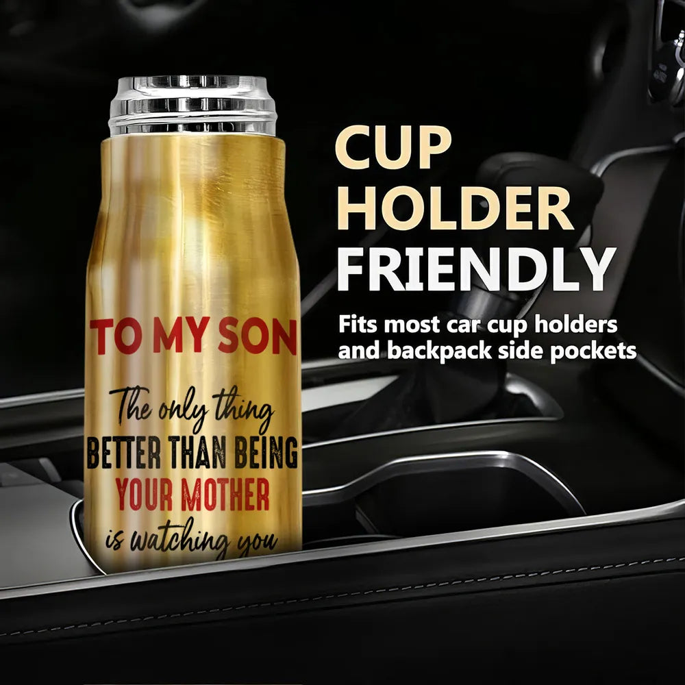 Personalized Bullet Tumbler – Mom’s Quote “Watching You Be a Dad,” Father’s Day Gift for Son