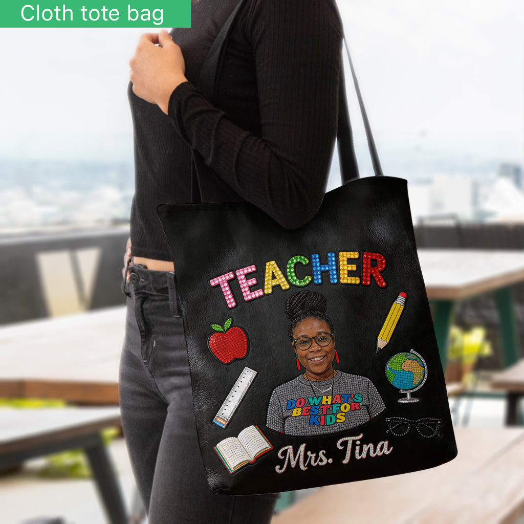 Custom Any Photo Love My Job - Personalized Teacher Tote Bag