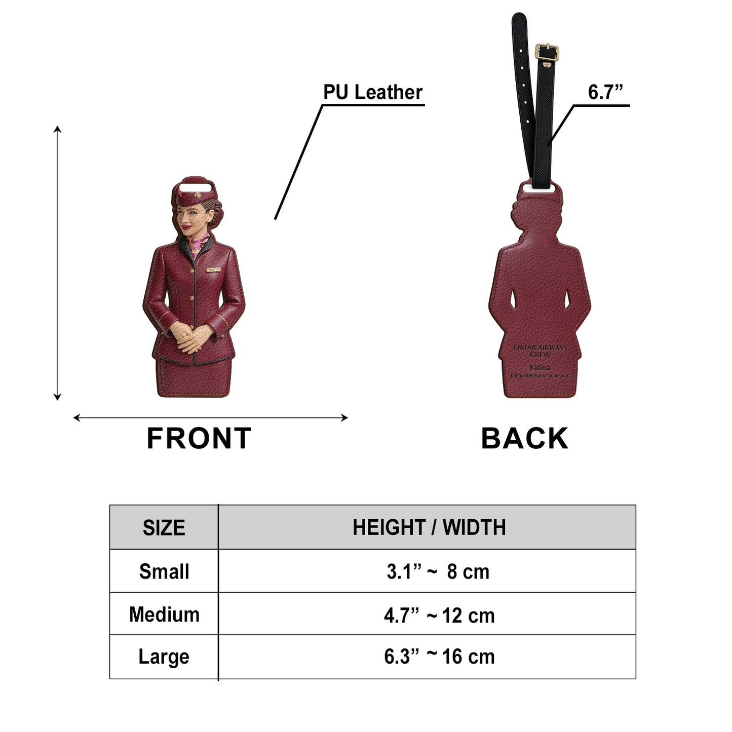 Fly Attendant Custom Luggage Tag - Personalized Fly attendant Luggage Tag
