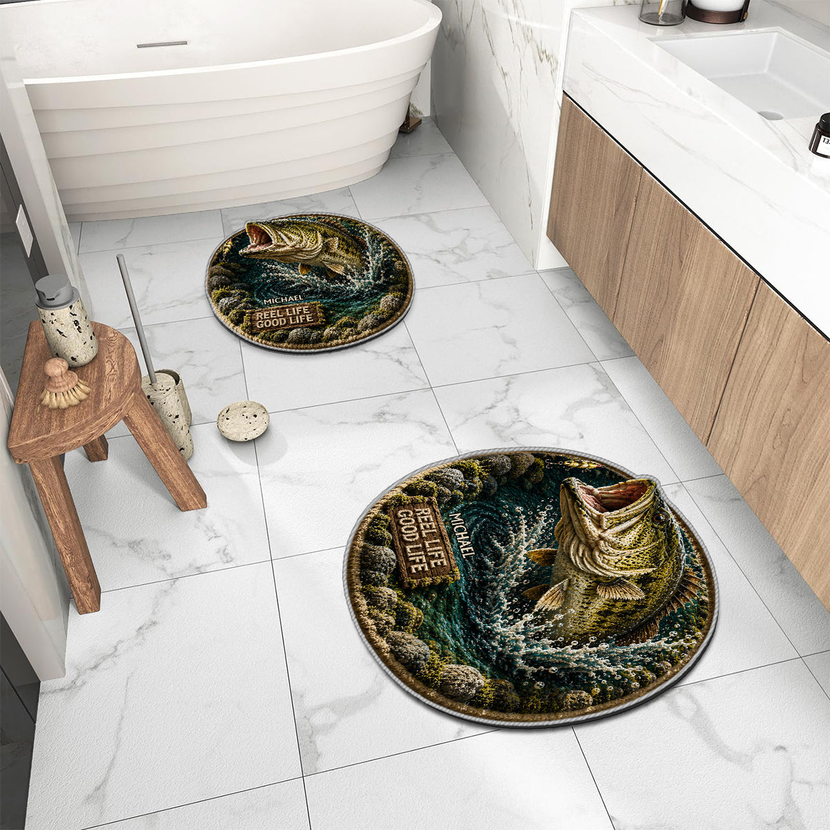 Fishing Lovers Gift - Personalized Fishing Non-Slip Tufted Rug