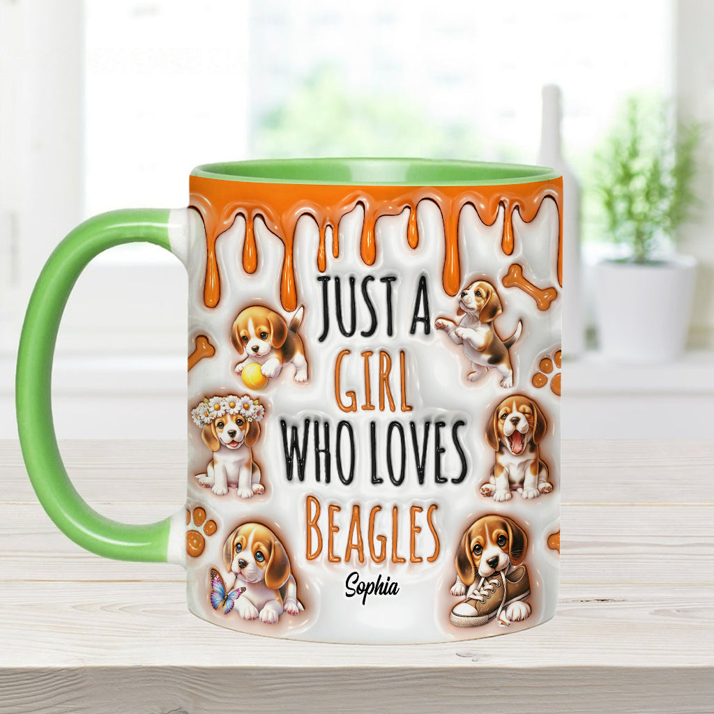 Just A Girl Who Loves Beagles - Personalized Dog Accent Mug